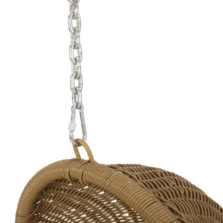 Berrien Outdoor/Indoor Wicker Hanging Chair with 8 Foot Chain (NO STAND), Beige/Light Brown