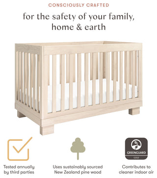 Modo 3-in-1 Convertible Crib With Toddler Bed Conversion Kit, Washed Natural