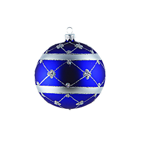 Blue Adorned Ball Ornament, Large