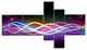 Multi colored Tangled Lines, Abstract Canvas art print, 60"x32", 5 panels