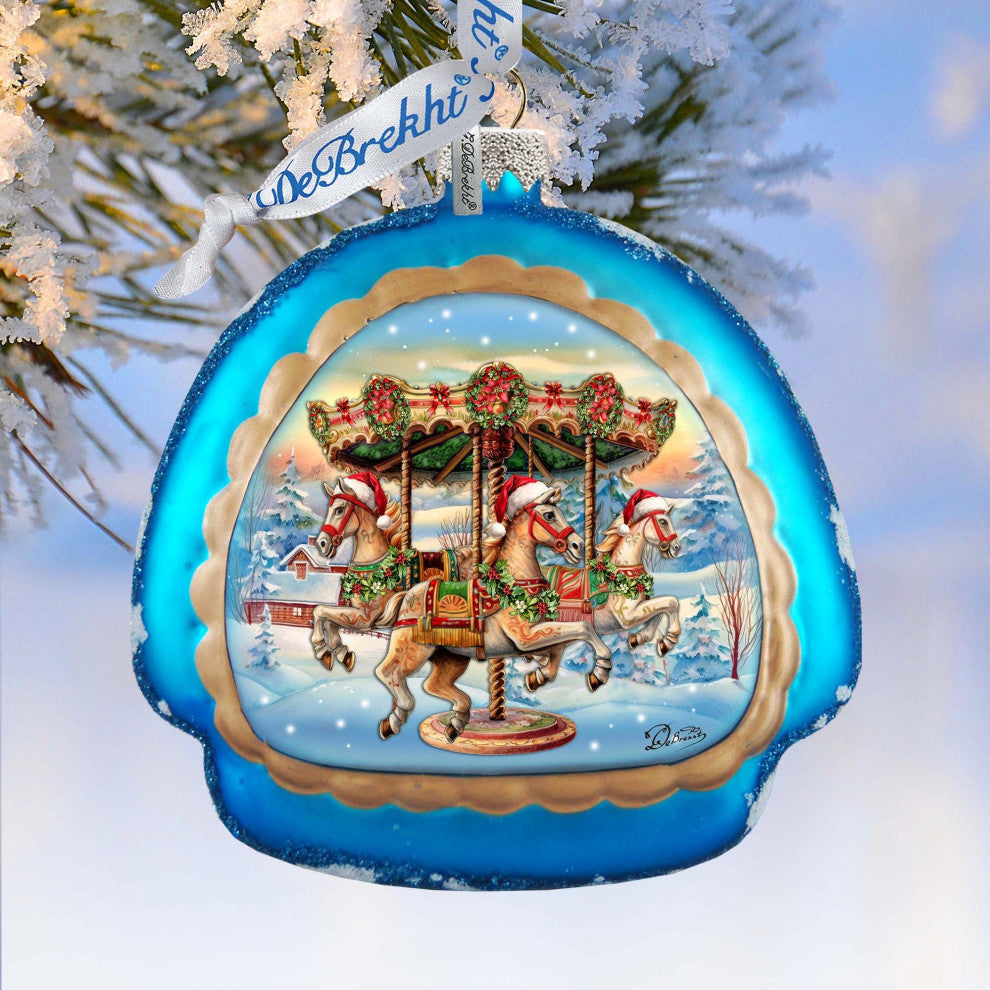 Christmas Carousel Rainbow Glass Ornament Christmas Decor