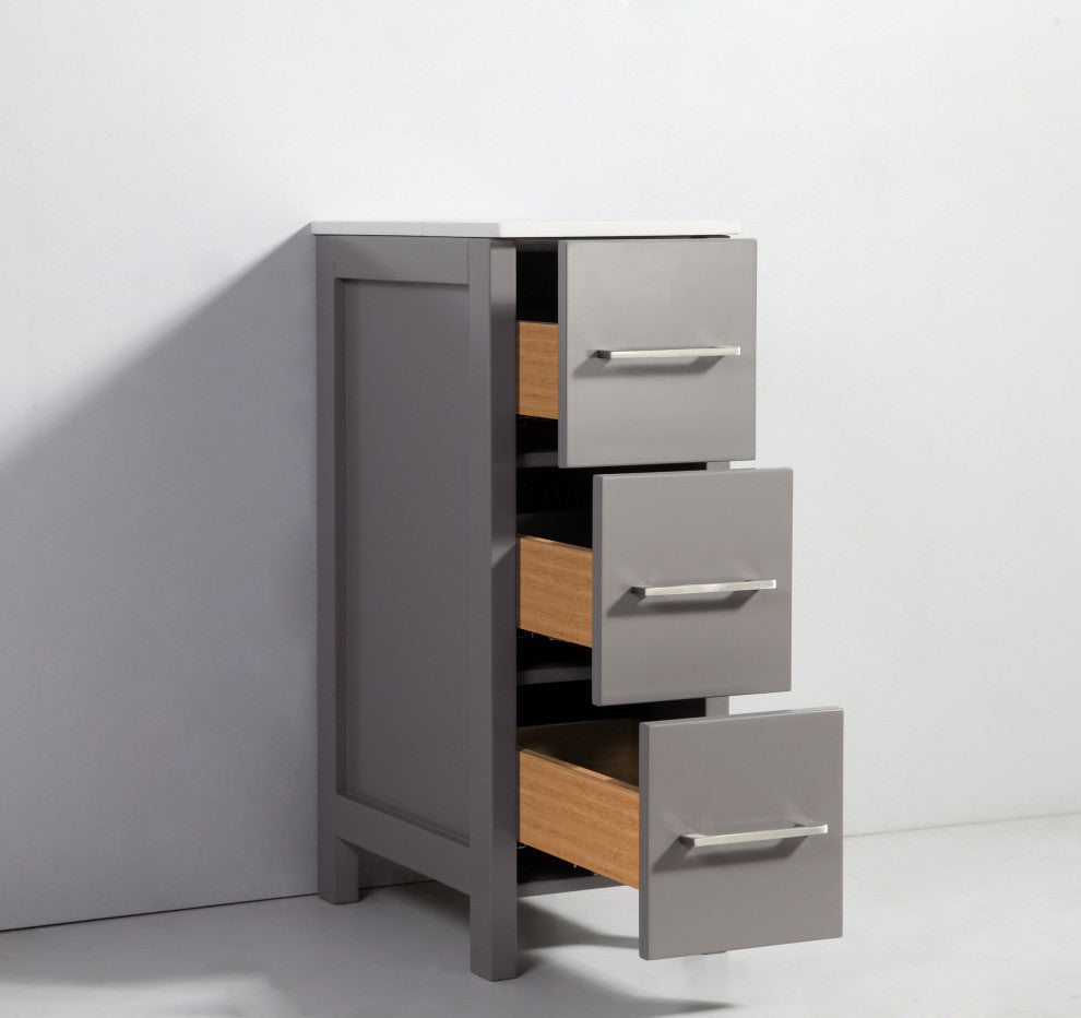 Vanity Art Bathroom Vanity Set With Sink, Gray, 60", Standard Mirror