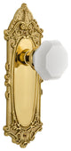 Victorian Plate Double Dummy Waldorf White Milk Glass Knob, Unlacquered Brass
