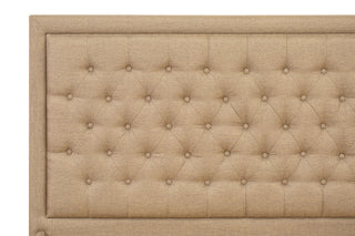 2Pc Queen Size Set, 1 Queen Size Bed Dark Khaki, 1 Night Stand