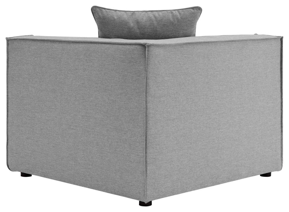Lounge Sectional Sofa Set, Fabric, Gray, Modern, Outdoor Patio Cafe Bistro