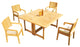 5-Piece Outdoor Teak Dining Set: 60" Square Butterfly Table, 4 Maldive Arm Chair