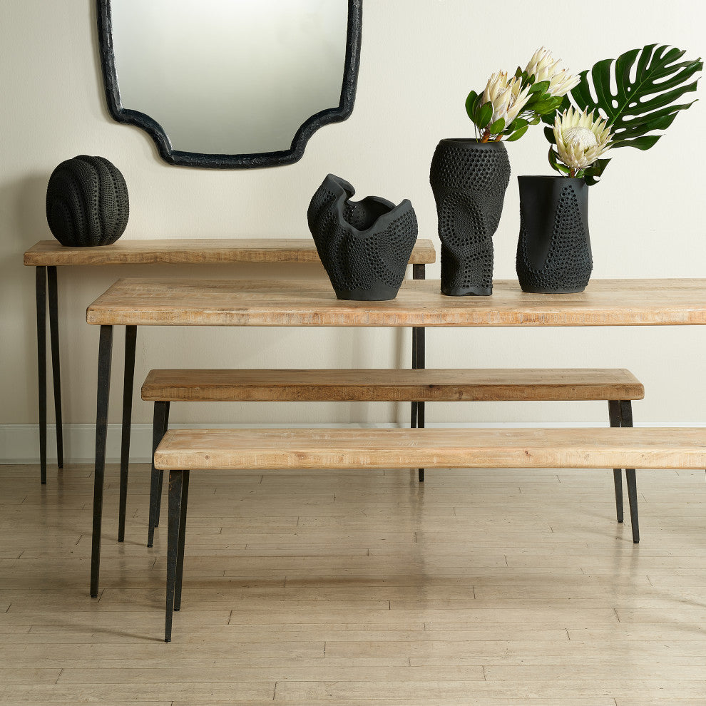 Farmhouse Console Table, Natural Wood
