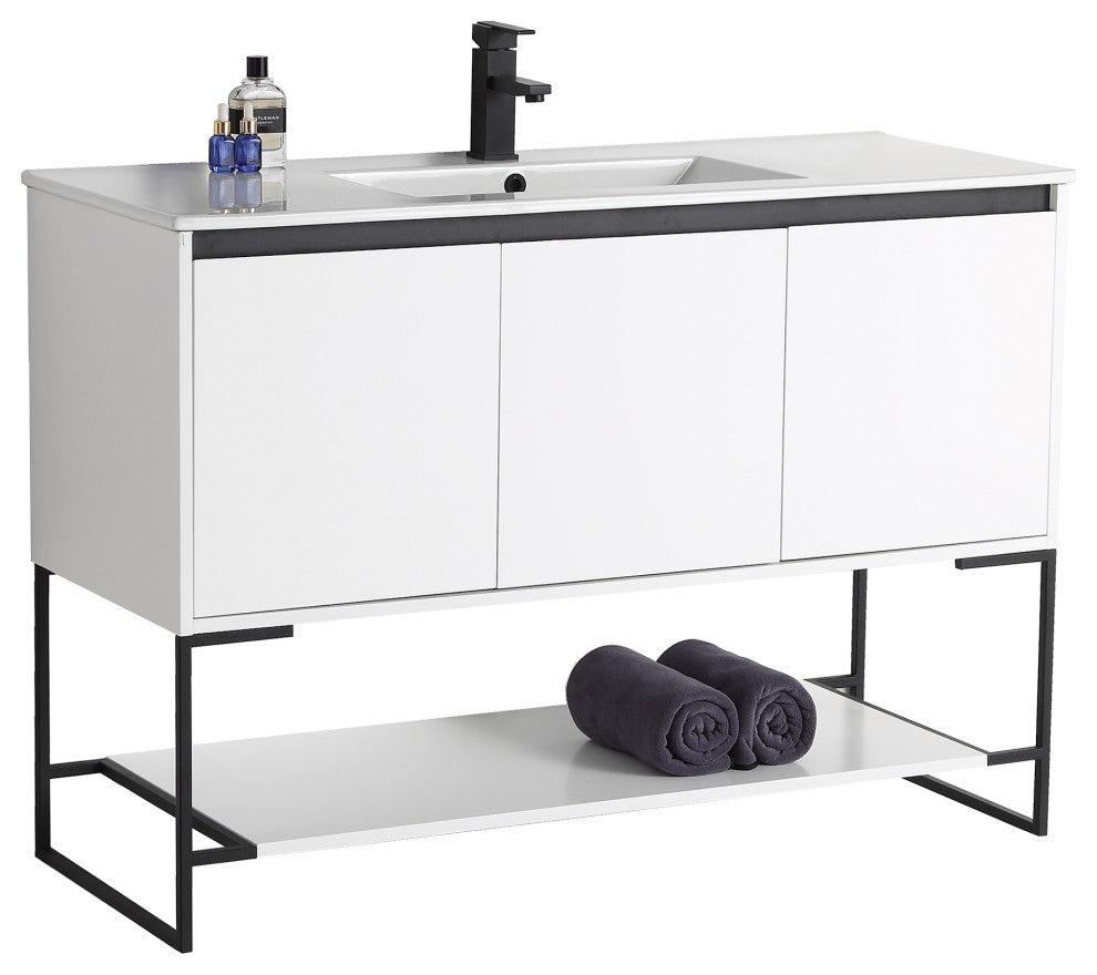 Urbania Vanity Set, White, 48", Single Sink