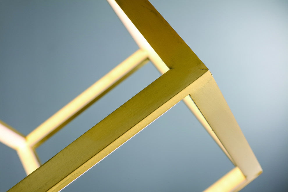 Metal Box LED Flush Mount, Gold