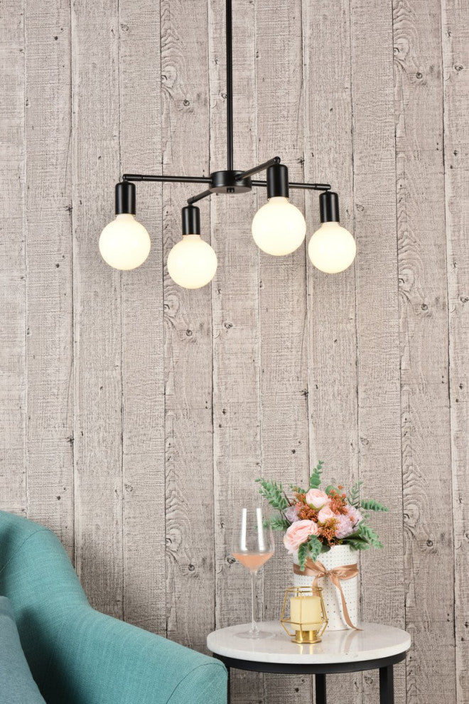 Caleb 4-Light Black Pendant