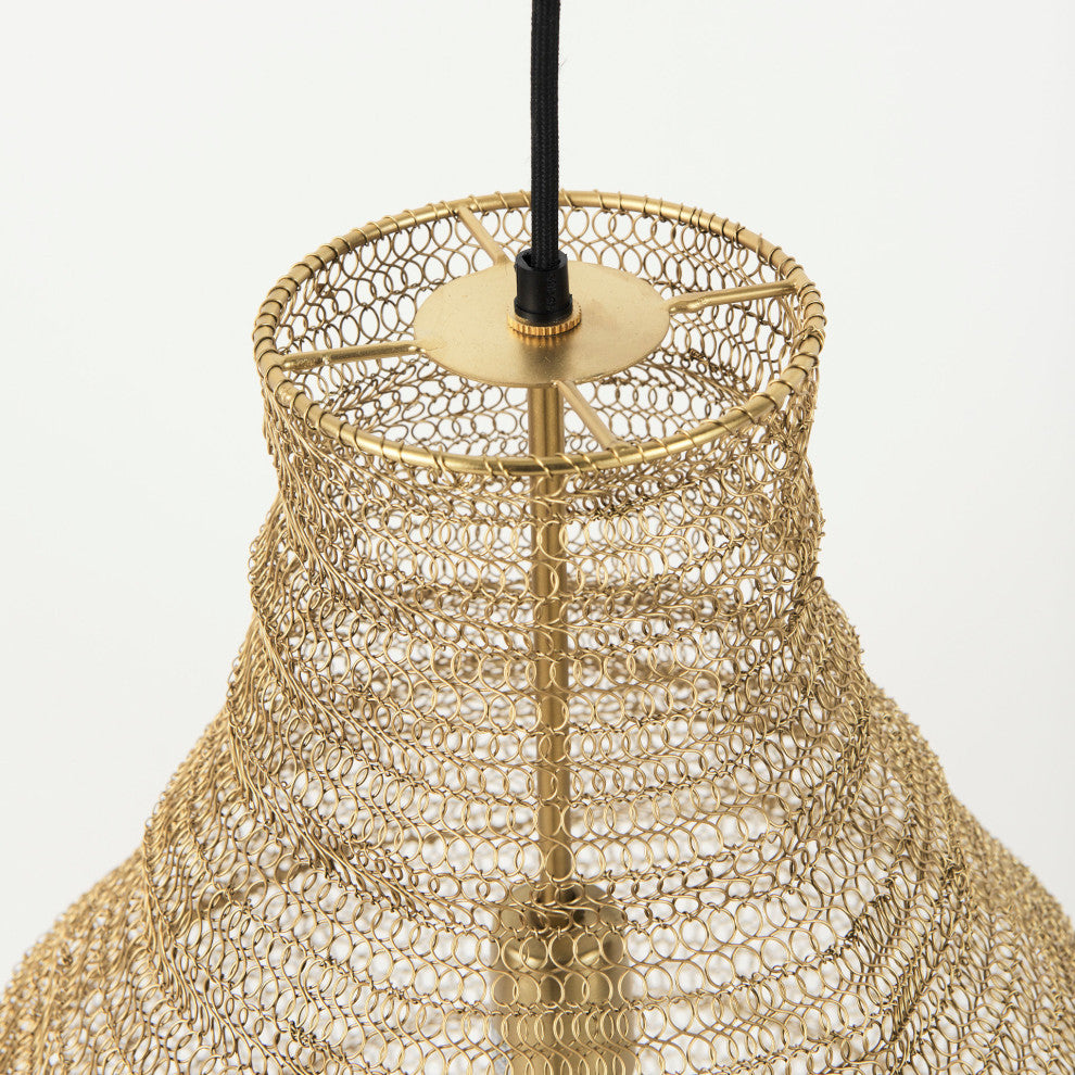 Halycon Gold Mesh & Iron Pendant Light