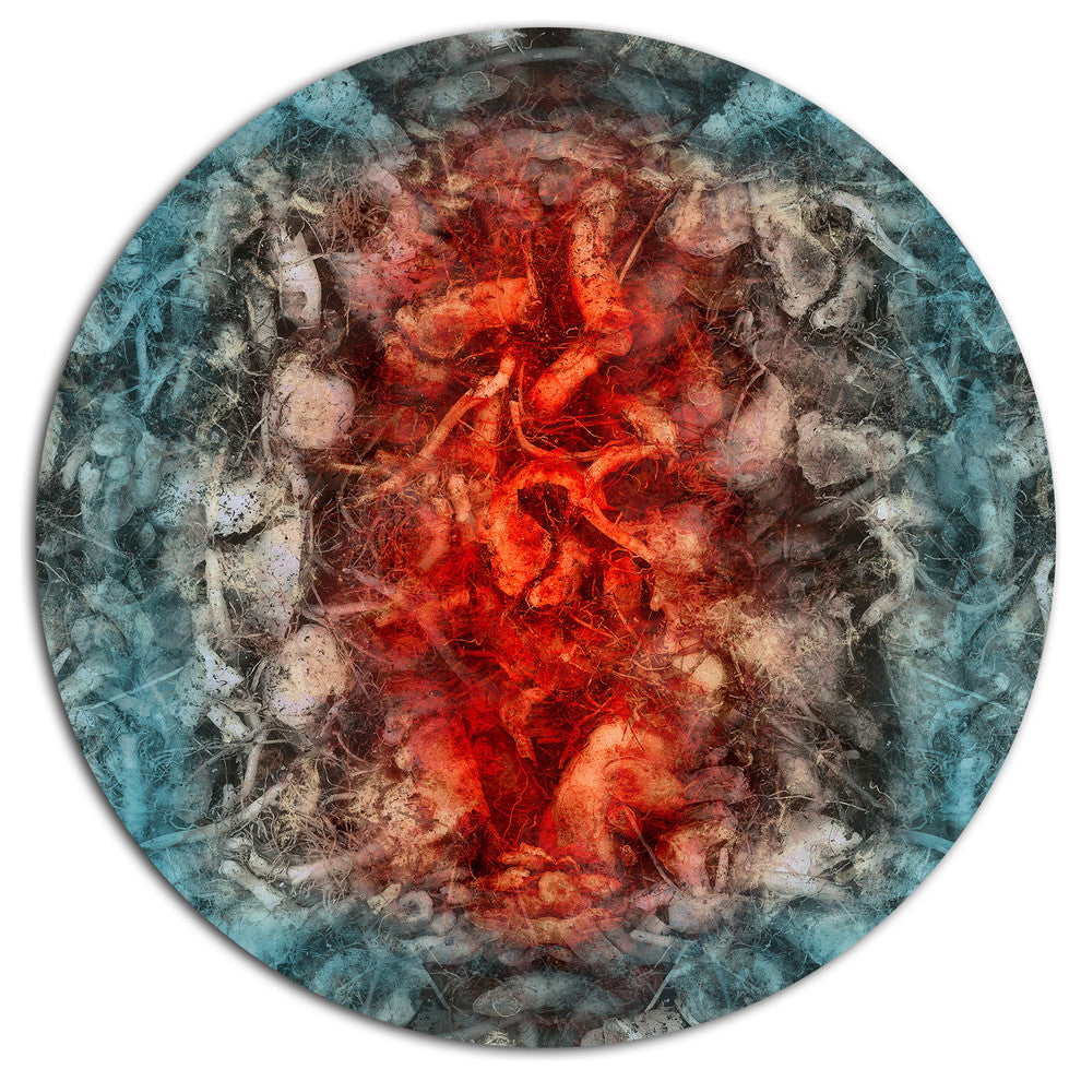 Abstract Floral Texture Design, Abstract Round Wall Art, 38"