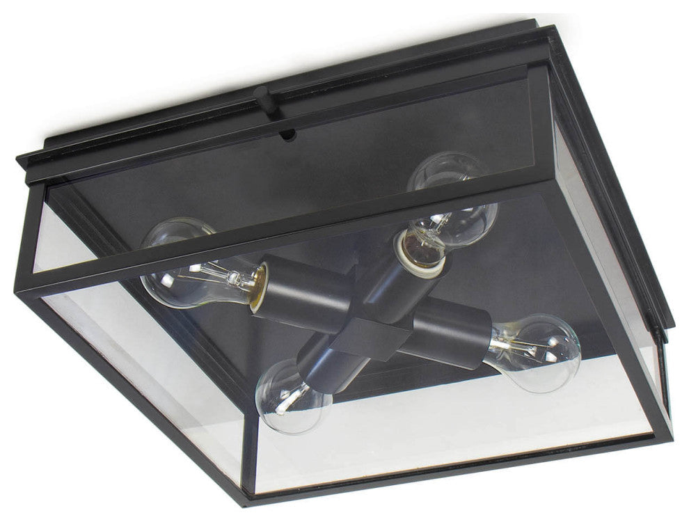 Sydney Outdoor Flush Mount, Black