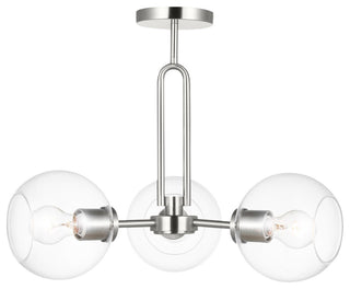 Codyn Three Light Semi-Flush Convertible Pendant, Brushed Nickel
