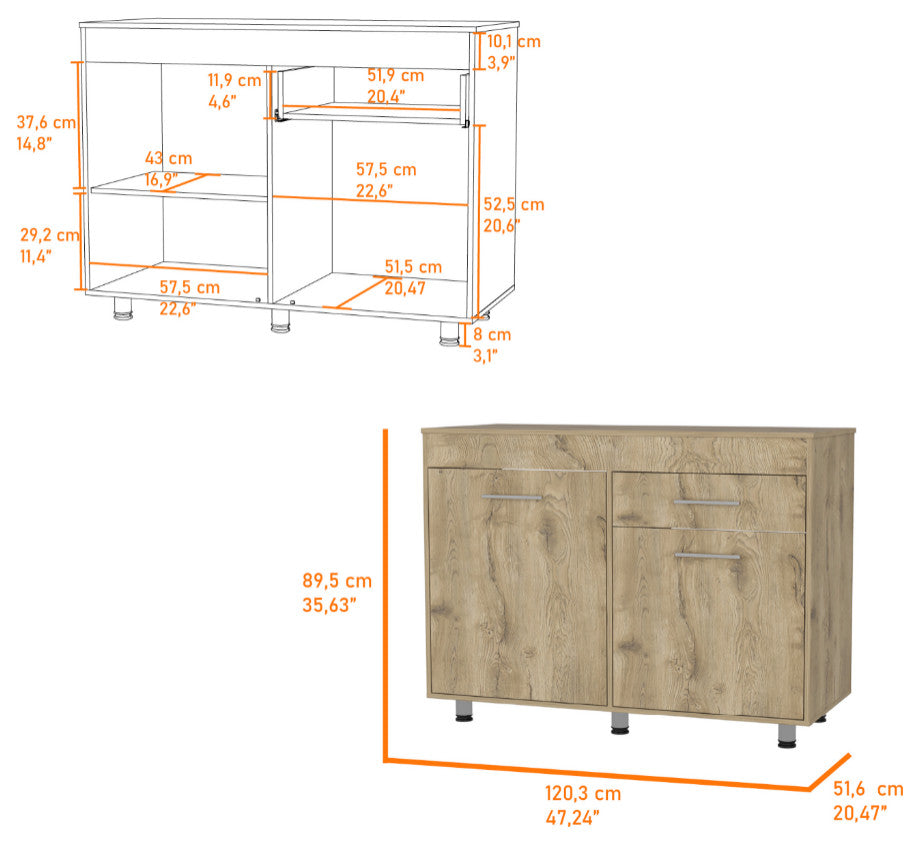 Utility Sink Champp, Kitchen, White / Aged Oak