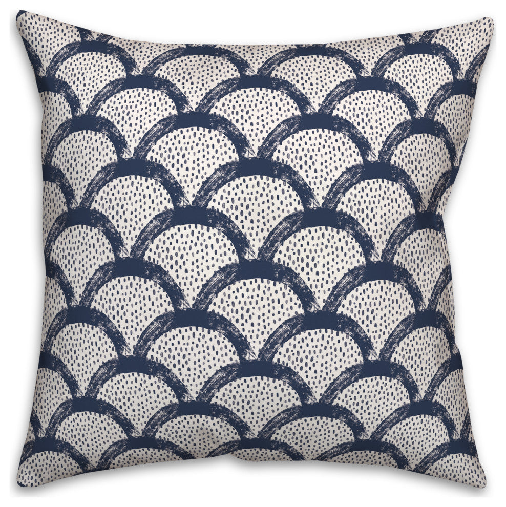 Navy Scallops 18x18 Indoor/Outdoor Pillow