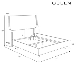 Wingbacl Bed, Linen Talc, Queen