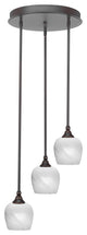 Empire 3-Light Cluster Pendalier, Dark Granite/White Marble