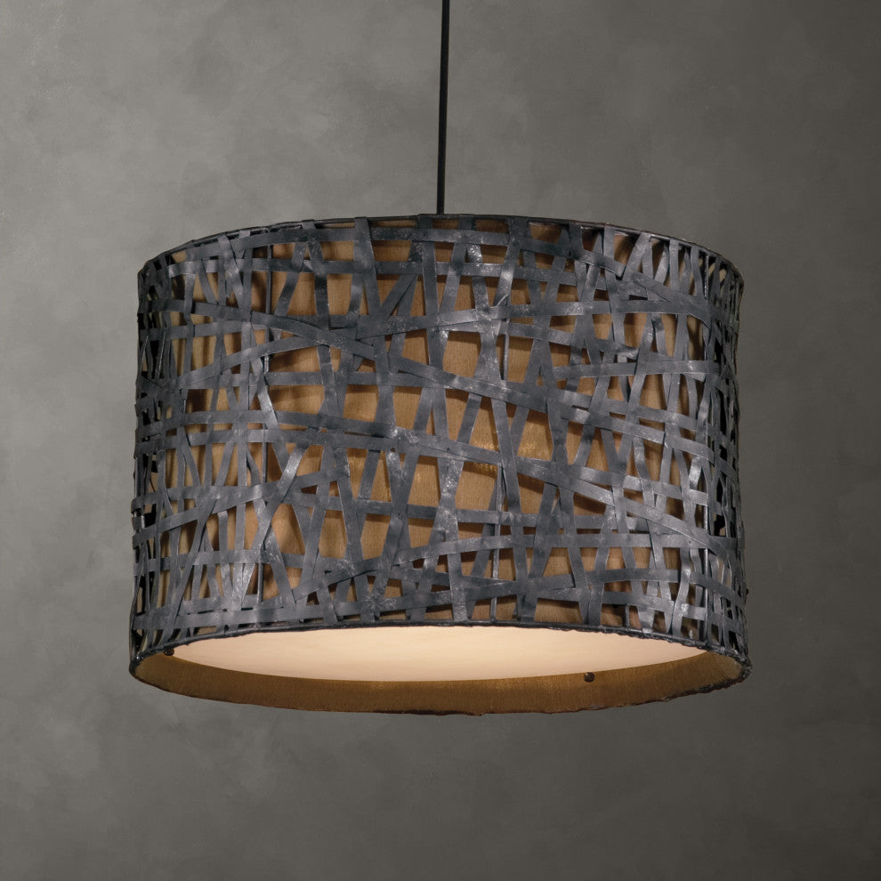 Uttermost Alita Drum Pendant, Aged Black
