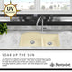 Nantucket Sinks Double Bowl Prep Station Toprmount Granite Composite, Black