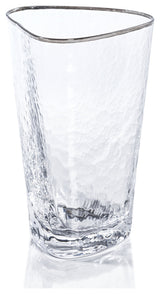 Kampari Triangular Highball Glasses with Platinum Rim, Set of 4