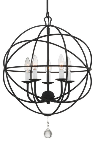 Crystorama Lighting Group 9224 Solaris 5 Light 17"W Cage Pendant - Black