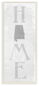 Alabama Home State Map Grey Te"xtured Word Design, 7"x17"
