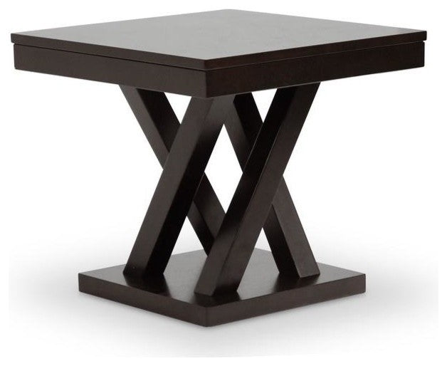 Baxton Studio Everdon Dark Brown Modern End Table