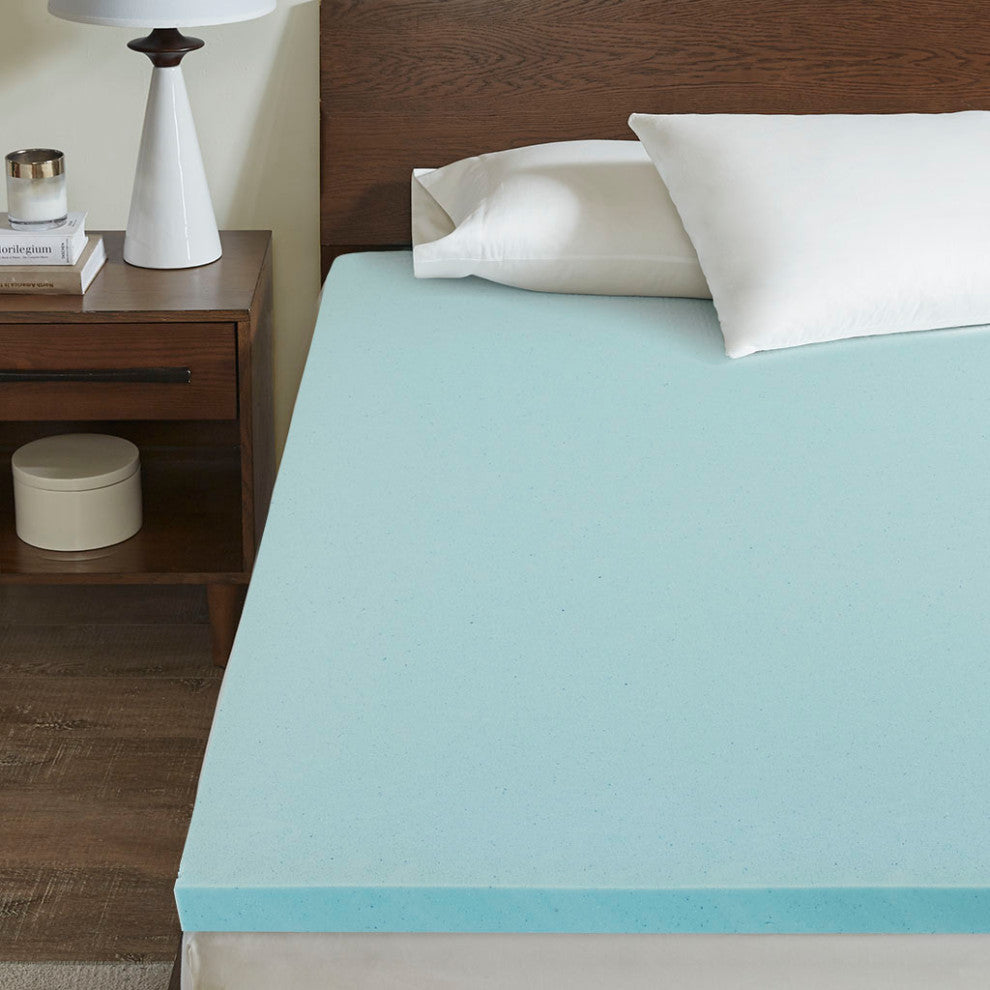 Sleep Philosophy 2" Memory Foam Mattress Topper, White, Twin Xl