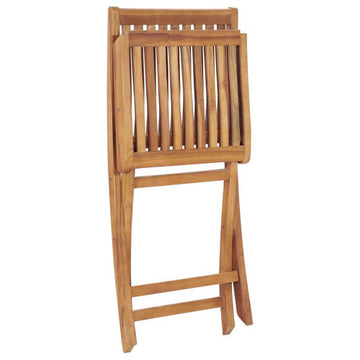 vidaXL 2x Solid Teak Wood Folding Patio Chair Outdoor Garden Lounge Seating