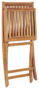 vidaXL 2x Solid Teak Wood Folding Patio Chair Outdoor Garden Lounge Seating