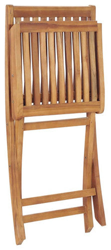 vidaXL 2x Solid Teak Wood Folding Patio Chair Outdoor Garden Lounge Seating