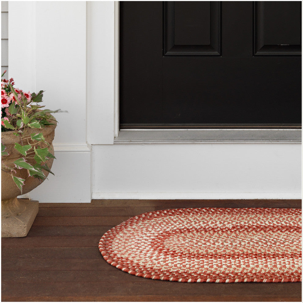 Colonial Mills Braxton Indoor Outdoor Braided Rug, Red, 2x7