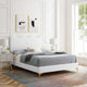 Platform Bed Frame, Queen Size, White, Velvet, Modern, Bedroom Guest Suite