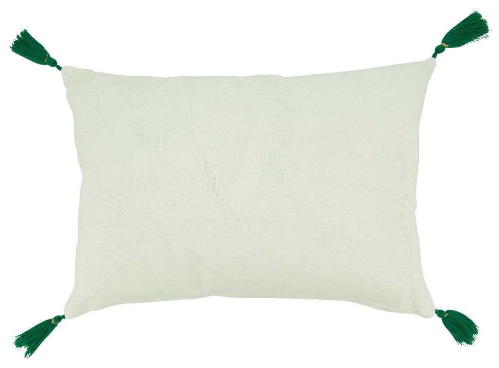 Throw Pillow With Christmas Trees Design, Green, 12"x18", Cover Only