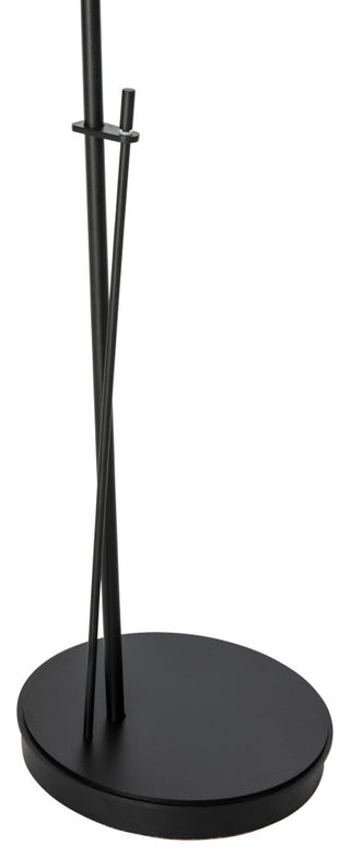Vertex Floor Lamp, Black Finish, Sterling Accent