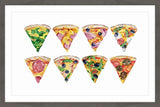 "Pizza Styles" Framed Painting Print, 18"x12"