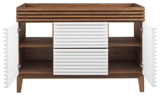 Render 48" Single Bathroom Vanity Cabinet, White Walnut