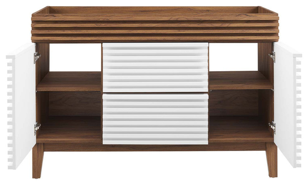 Render 48" Single Bathroom Vanity Cabinet, White Walnut