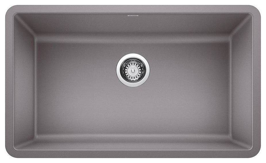 Blanco Precis 30" Single Bowl Silgranit Sink, Metallic Gray, Modern