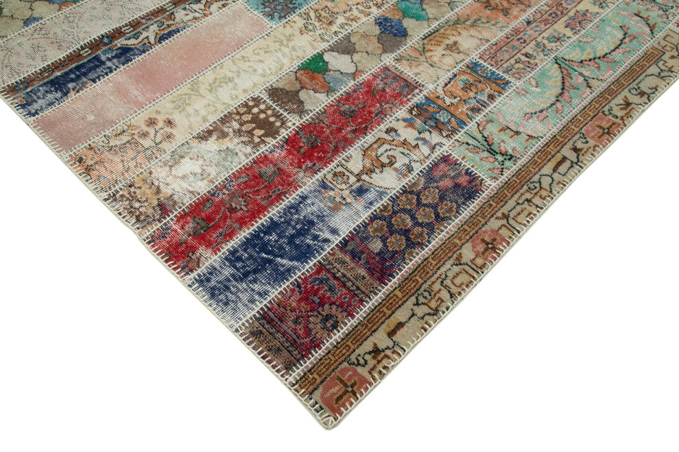 Rug N Carpet - Handmade Oriental 6' 9" x 10' 0" Wool Patchwork Area Rug