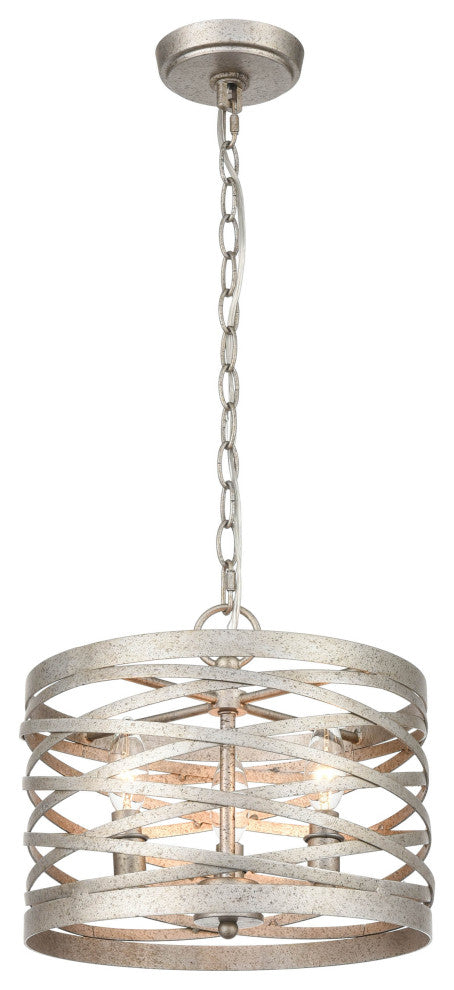 3 Light 13.5" Antique Nickel Pendant