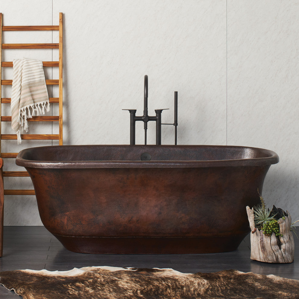 Santorini Freestanding Copper Bathtub, Antique