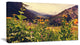 Green Mountain Meadow with Flowers, Large Flower Canvas Wall Art, 32"x16"