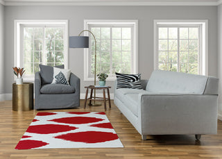 Web of Ikat Soft Chenille Area Rug, Red, 4'x6'