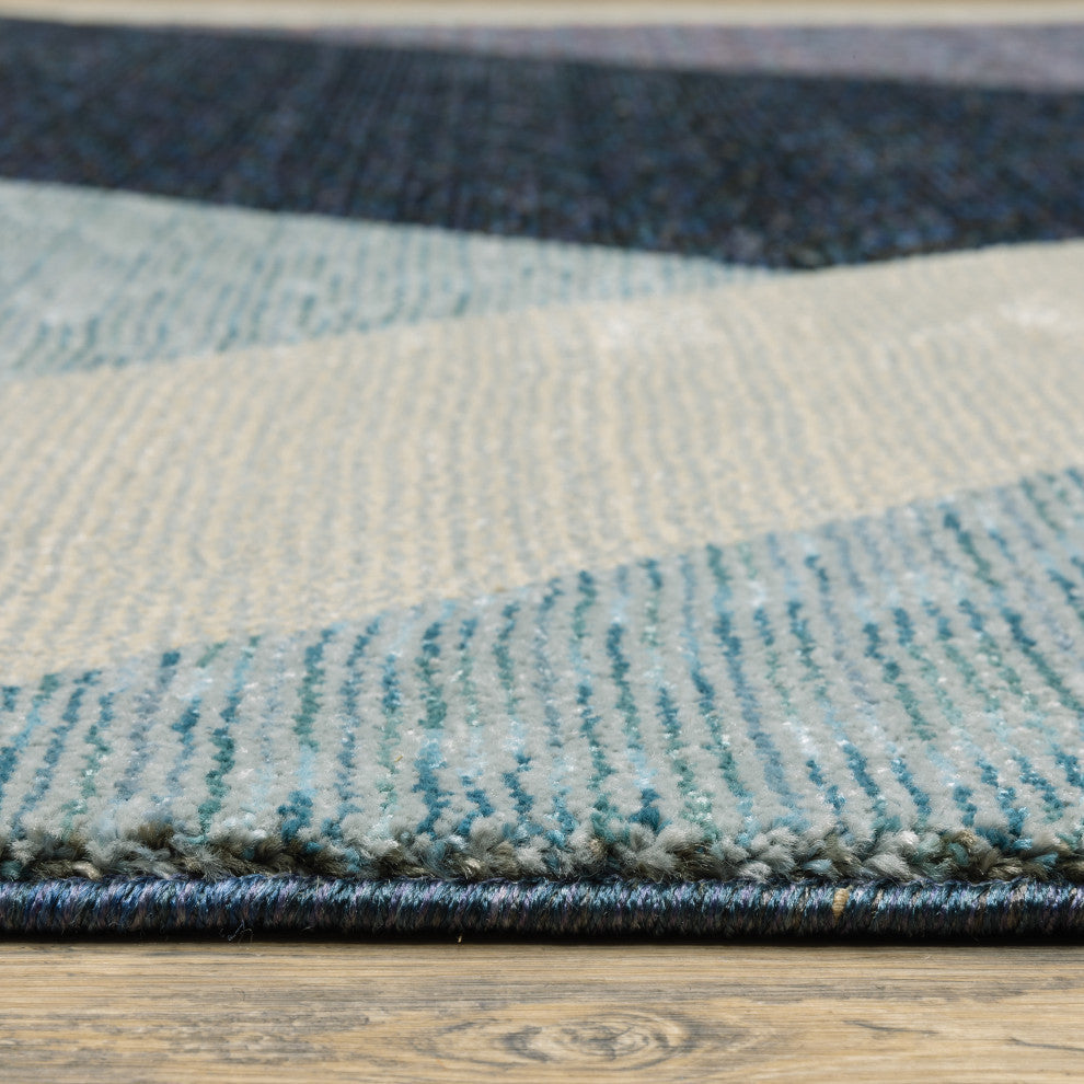 Sadie Angles Power-Loomed Area Rug, Blue/Purple, 2'3"x8'