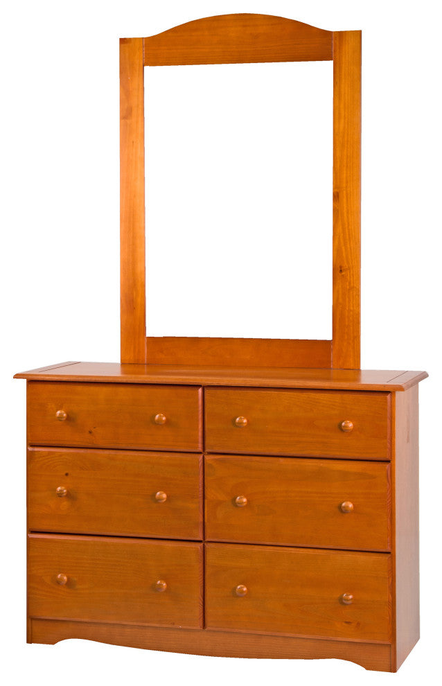 100% Solid Wood Double Dresser, Honey Pine
