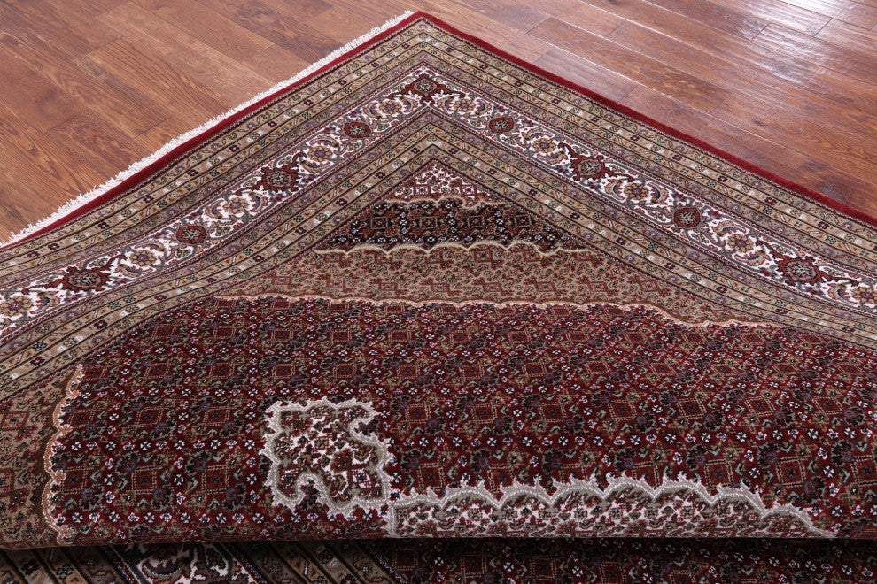 8' 2" X 10' 4" Persian Tabriz Wool and Silk Handmade Rug Q8903