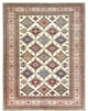 Ivory, Afghan Super Kazak Natural Wool Hand Knotted Oriental Rug, 9'3"x12'0"