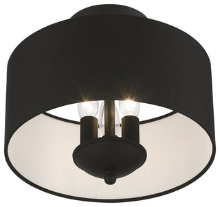 Livex Lighting 3 Light Black Semi-Flush Mount